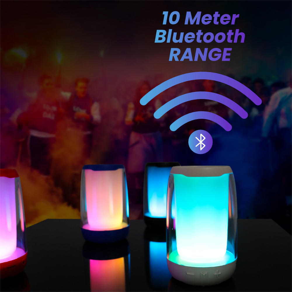 MUTLICOLOR Bluetooth Speaker with LED Ambiance & FM Tuner